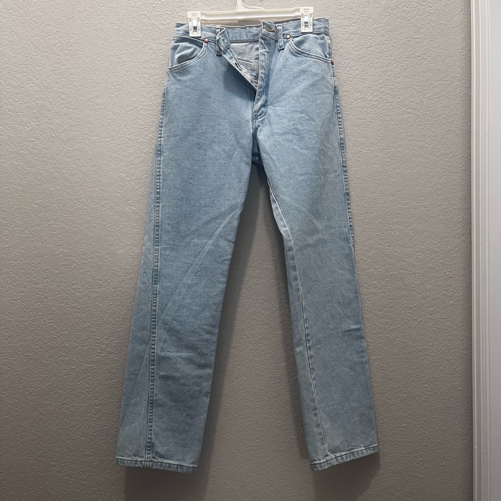 Wrangler Women’s Light Wash Slim Fit Cowboy Cut Jeans Size 9 x 32 Cowboy Carter - Picture 3 of 8